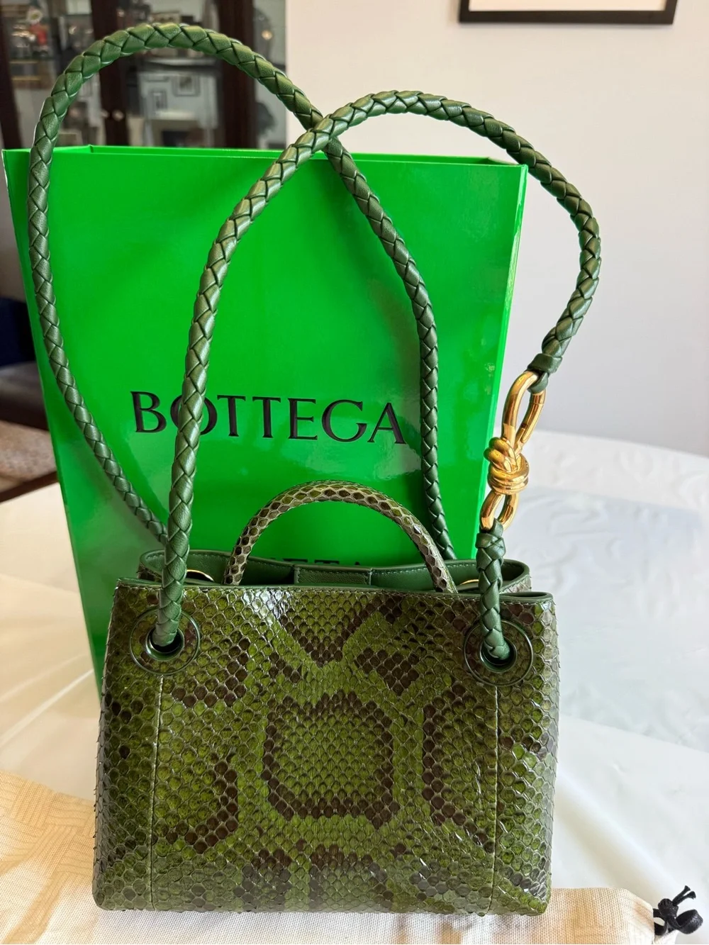 Bottega Veneta Green Python Bag Rare Only 15 made NEW Milan - unavailable in US